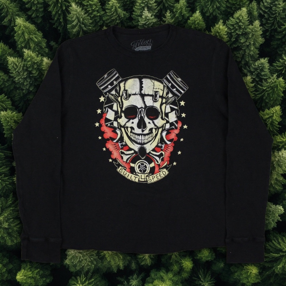 FELON SKULL THERMAL SHIRT BUILT 4 SPEED